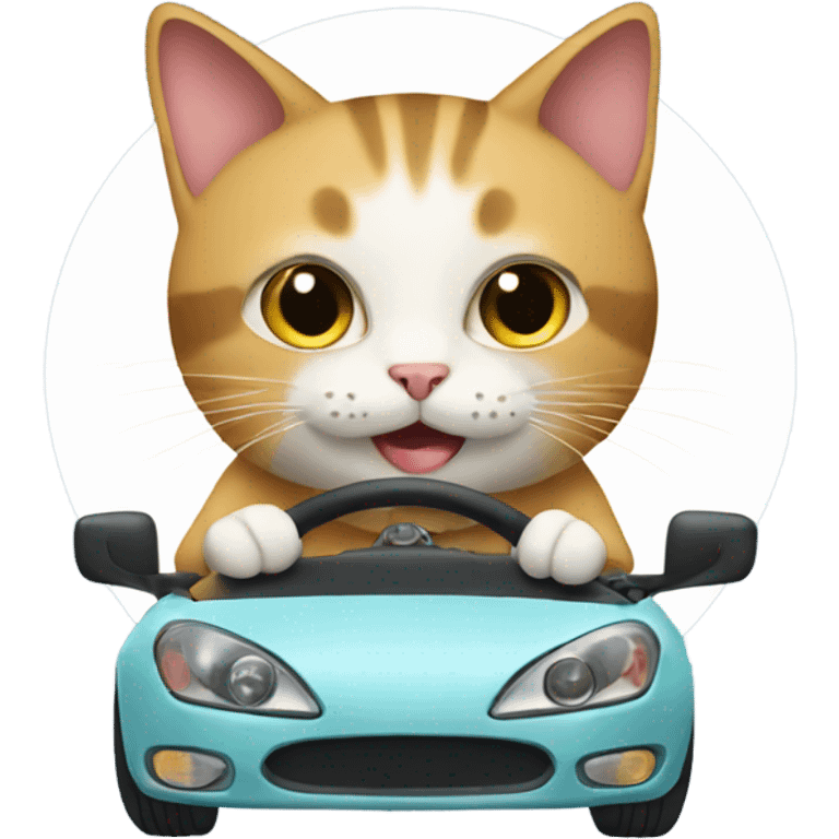 Cat driving a car emoji