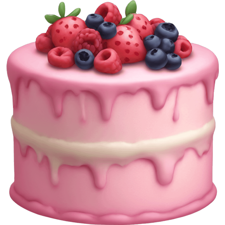 Pastel pink cake with berries  emoji