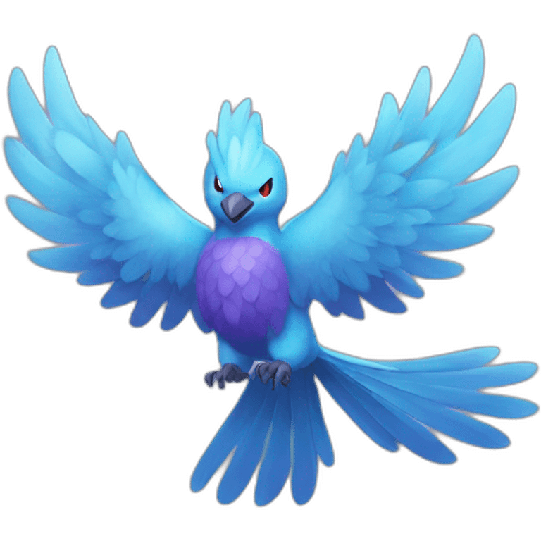 Blue Purple Shiny Galarian-Articuno Fire Head Big Eyeys emoji