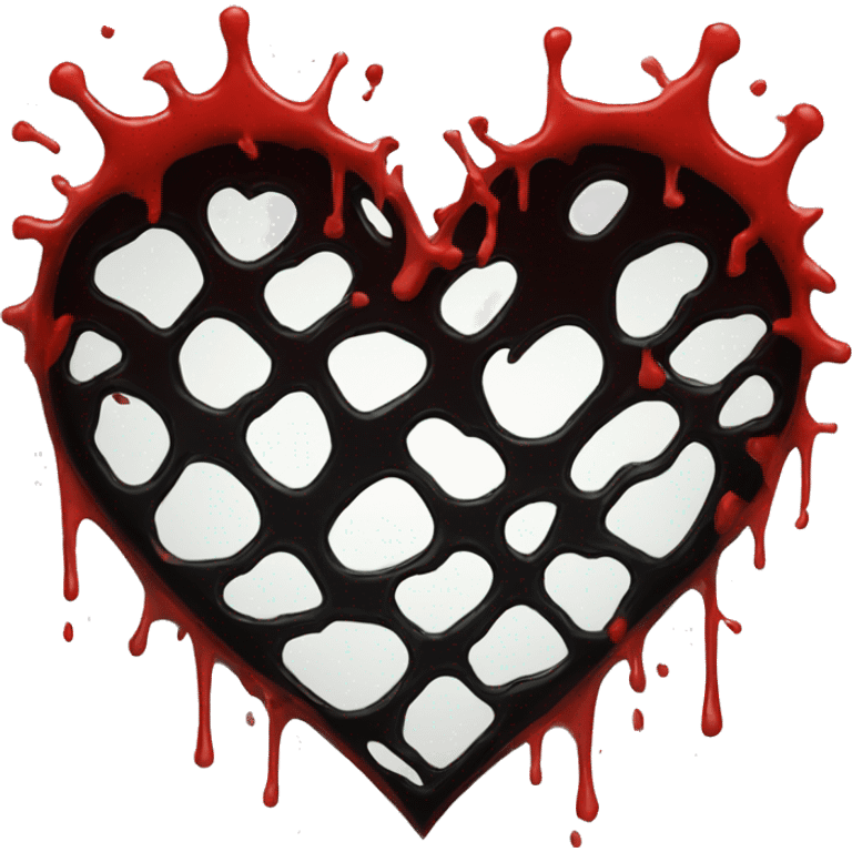 red splattered black heart emoji