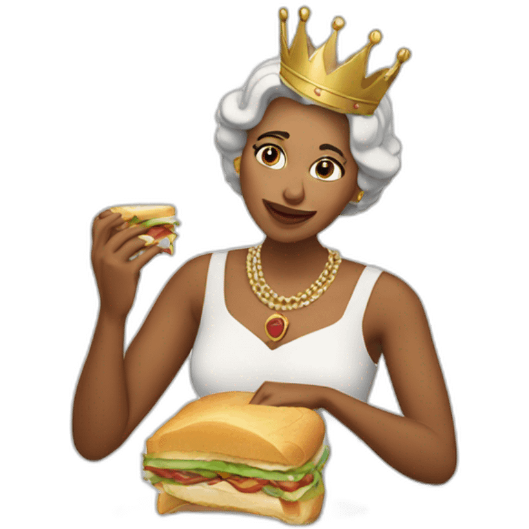 Queen eating a sandwich emoji