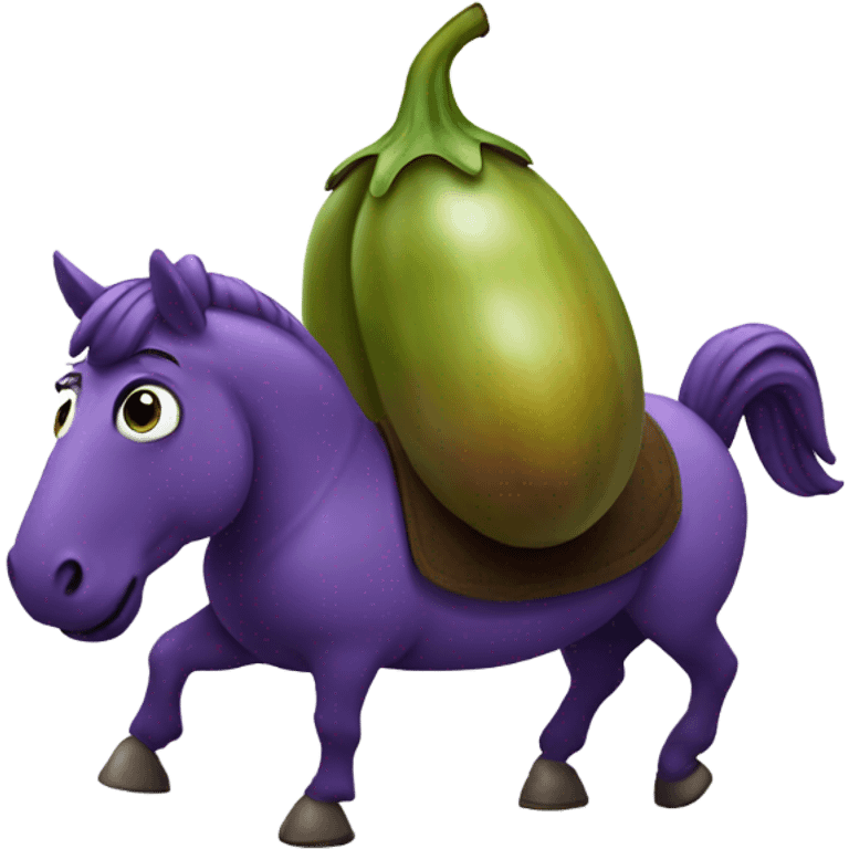 Eggplant on a horse emoji