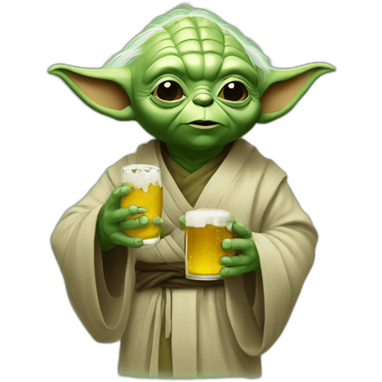 Yoda hold à beer emoji