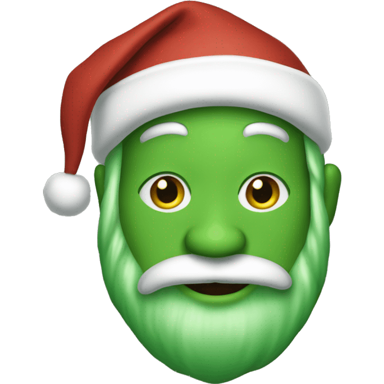 Green skinned santa emoji