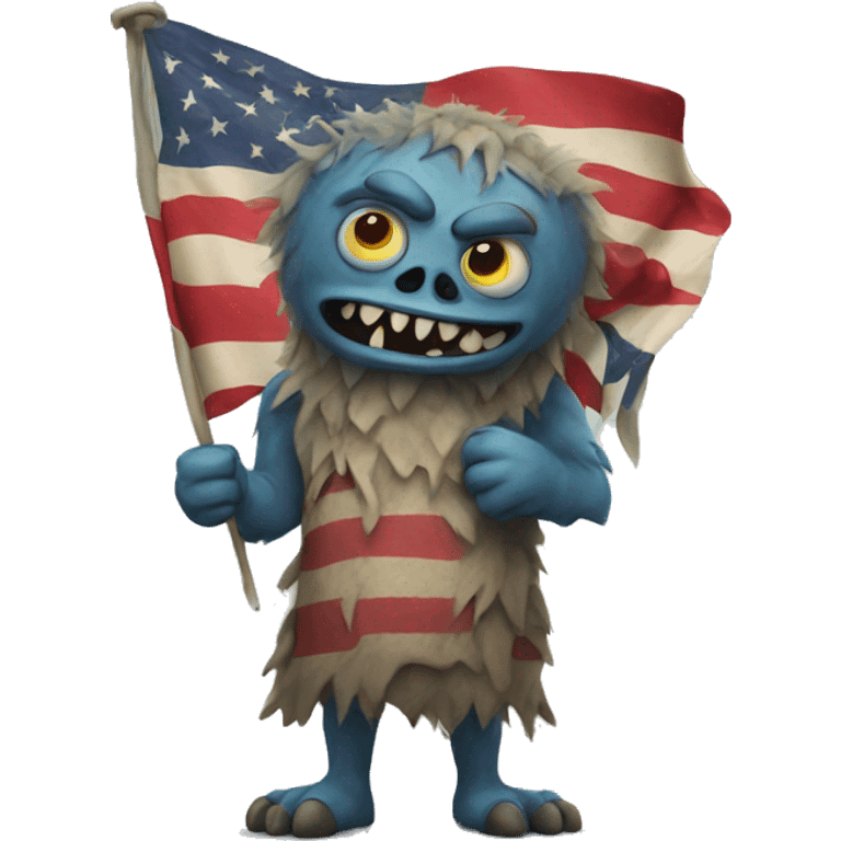 Monster with a flag emoji