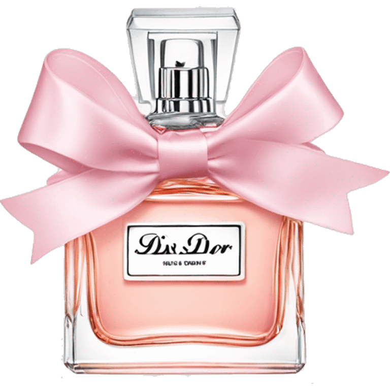 Light pink Miss Dior perfume with bow emoji