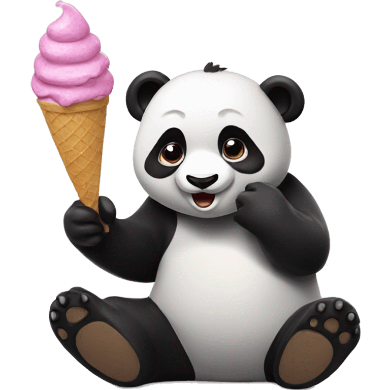 Panda eating ice cream emoji