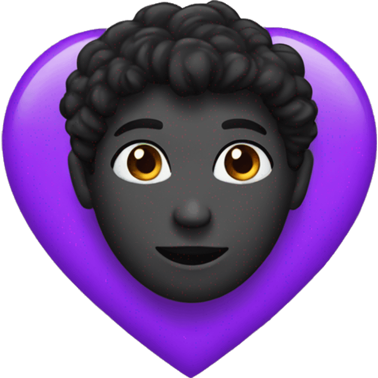 Half black and purple heart emoji