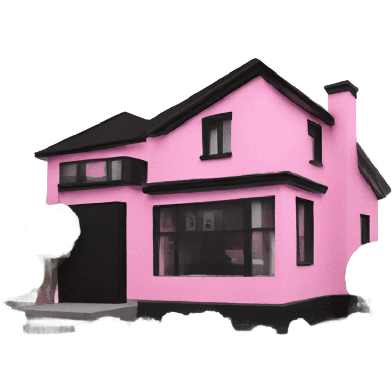 Modern pink and black house  emoji