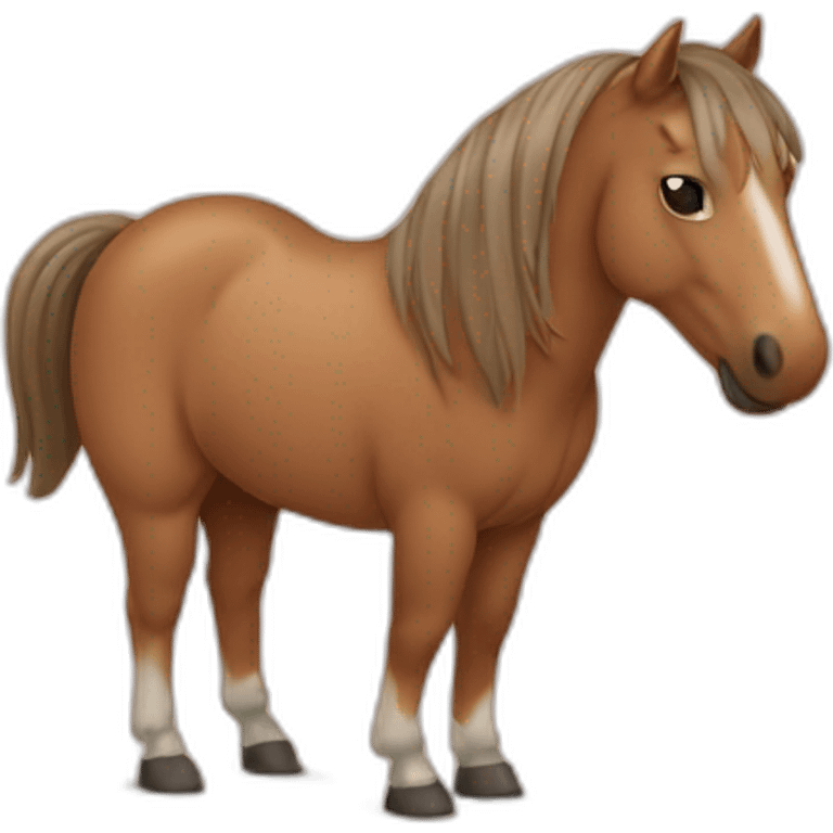 horse with body in shape of letter Q emoji