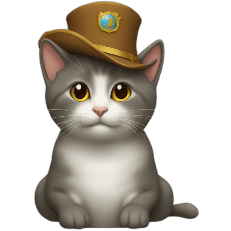 un chat sur un dauphin emoji