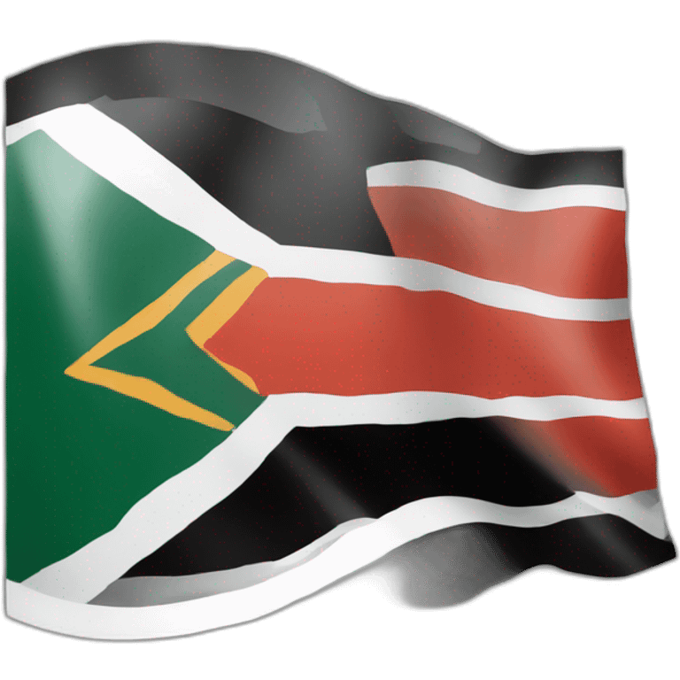 Black and white South african flag  emoji