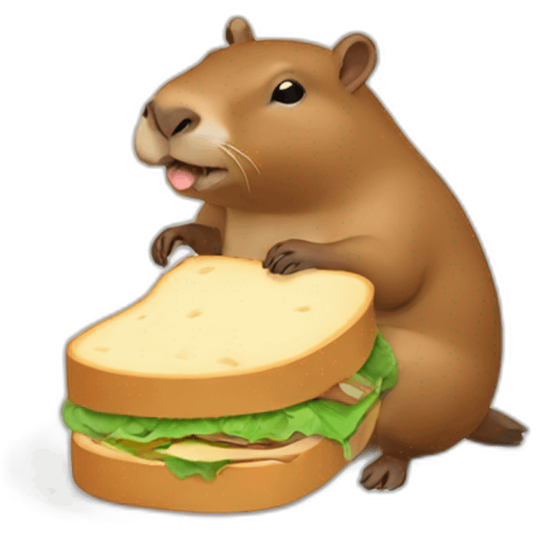 Capybara eat sandwich emoji