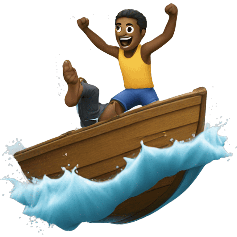 a guy jumping off a boat emoji