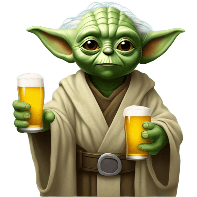 yoda con su cerveza emoji