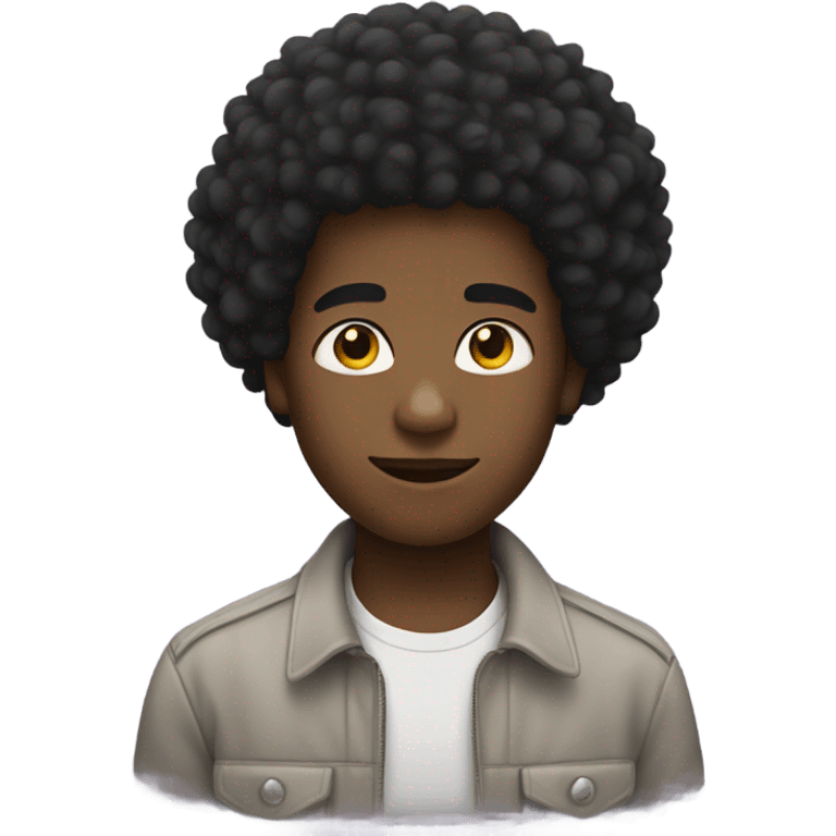 black boy with an afro emoji