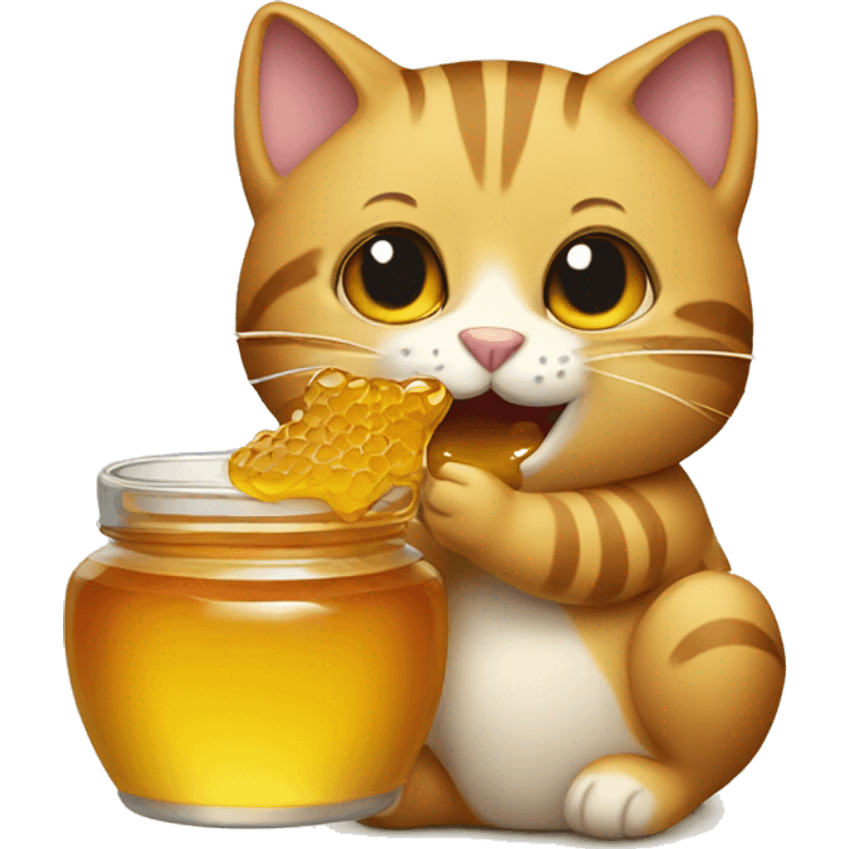 cat eating honey emoji