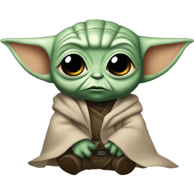 Baby Yoda in the mask of Batman emoji