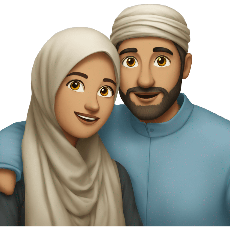 Un homme et une femme amoureux musulmans emoji