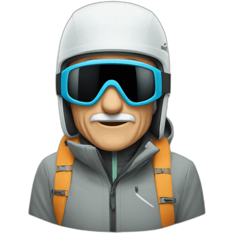 Un vieux debile qui fait du ski emoji