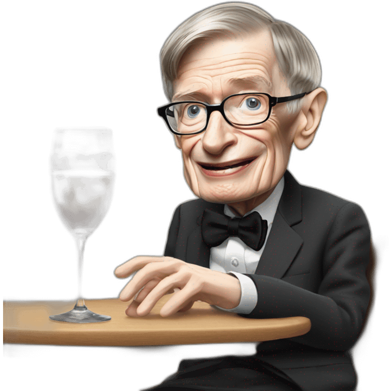 Stephen Hawking stands up to give a toast emoji