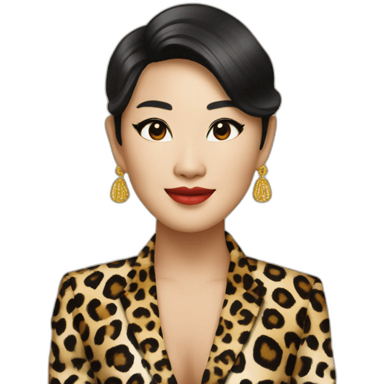 Pumpuang duangjan thai singer in leopard costume emoji