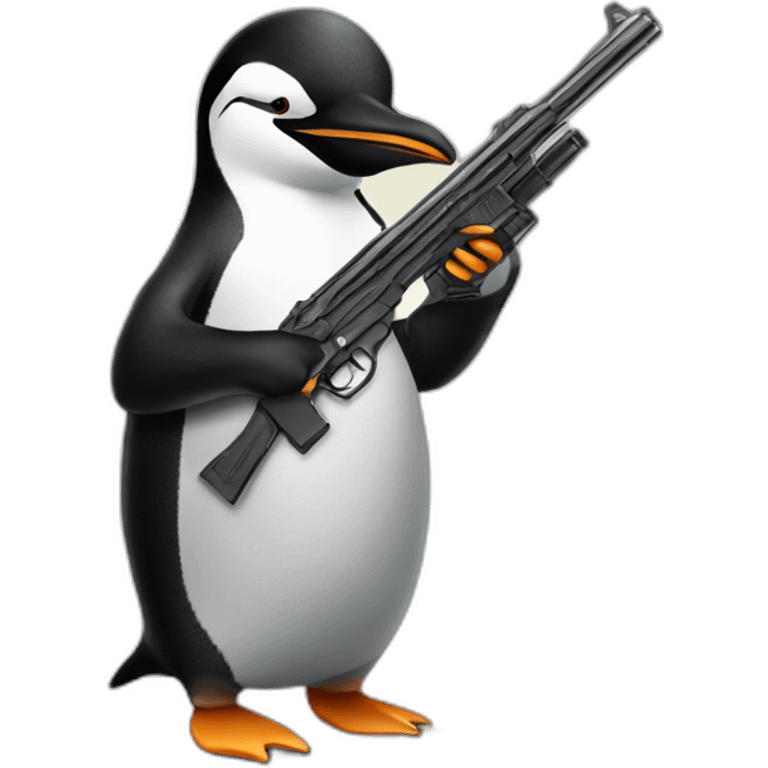 pinguin with a gun emoji