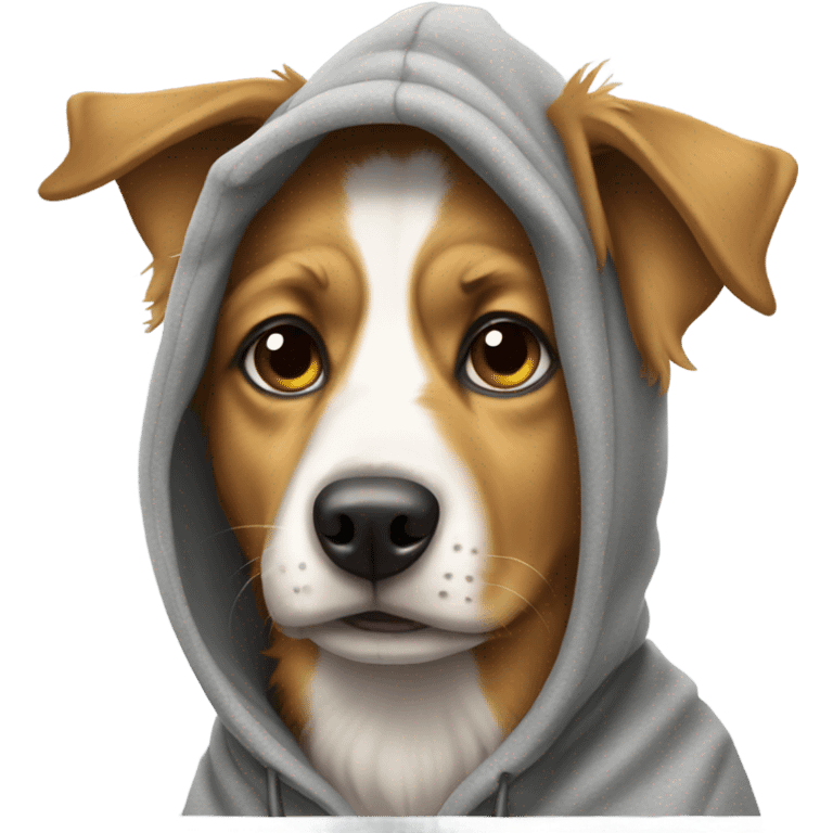 aussie dog wearing a hoodie emoji