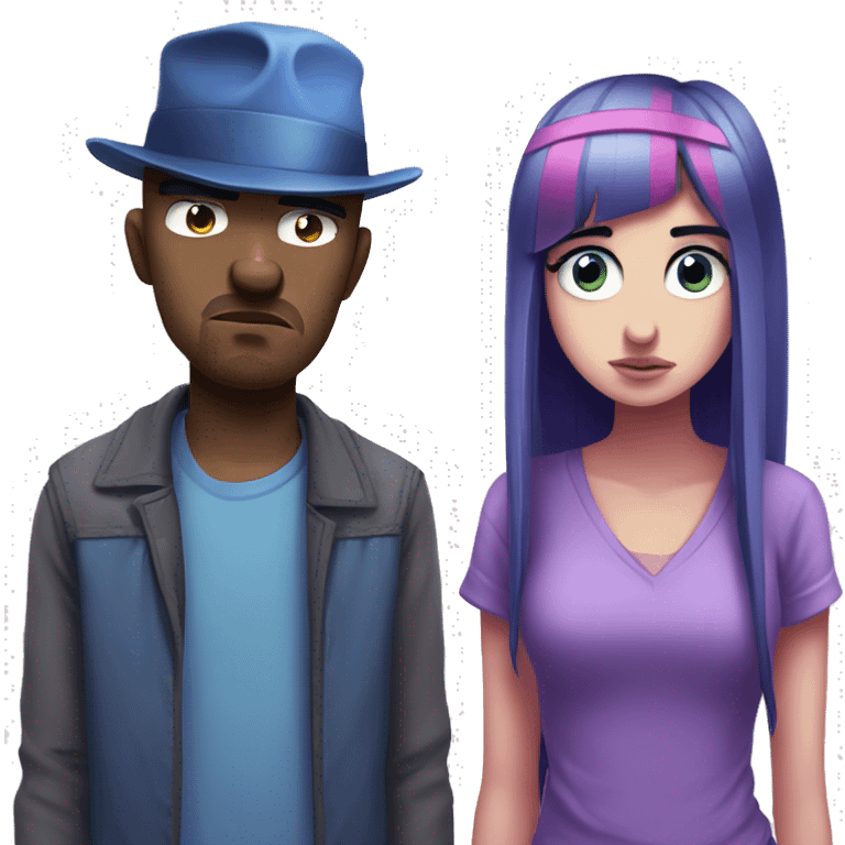 mordecai and twilight sparkle looking sad emoji