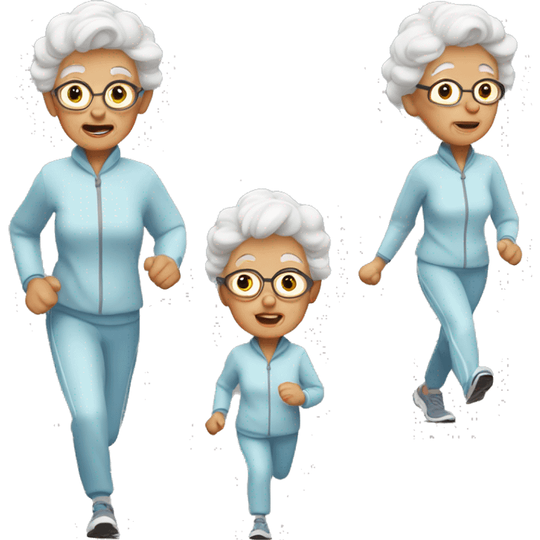 Grandma running a race emoji