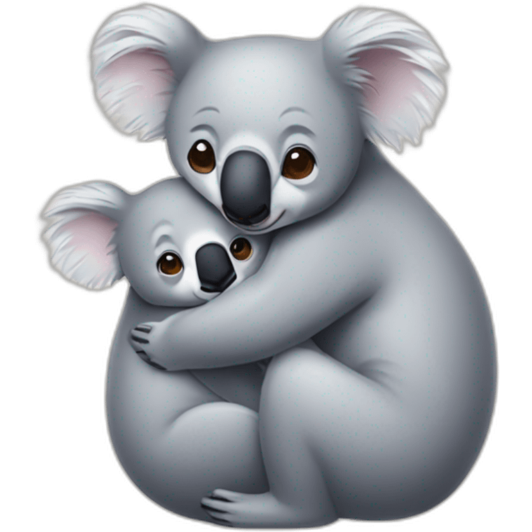 Koala hugging another koala emoji