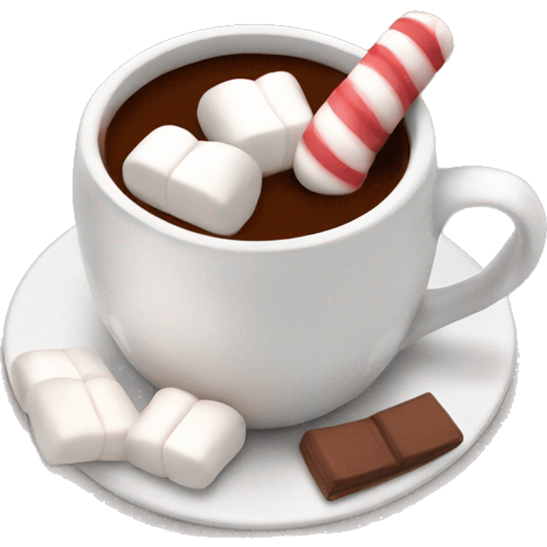 Hot chocolate with marshmallows Christmas themed  emoji