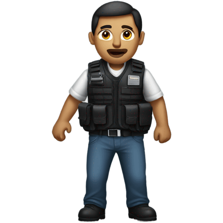 man standing full body with stab vest  emoji