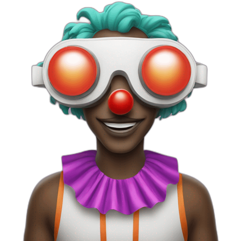 Clown wearing VR headset emoji