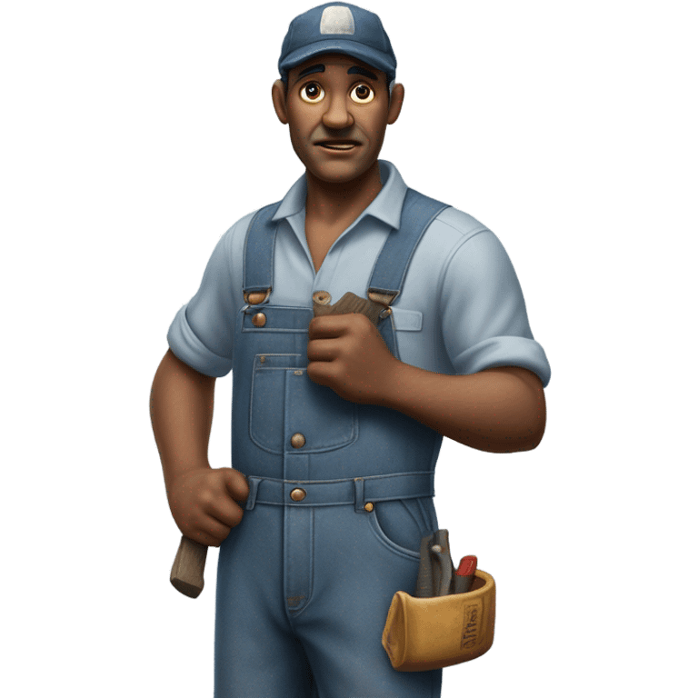 photorealistic blue collar worker 1950s emoji