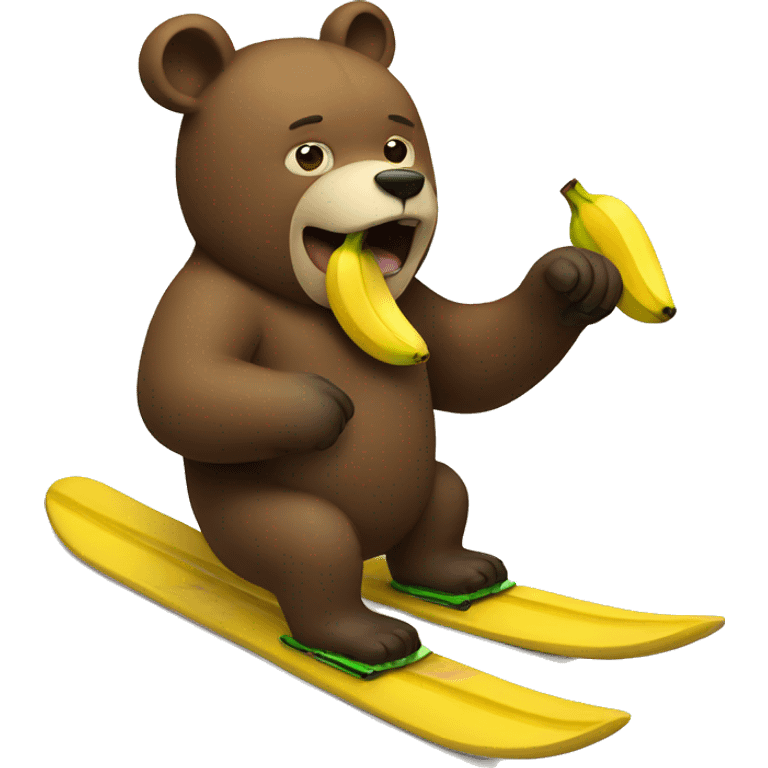 bear skiing eating a banana emoji