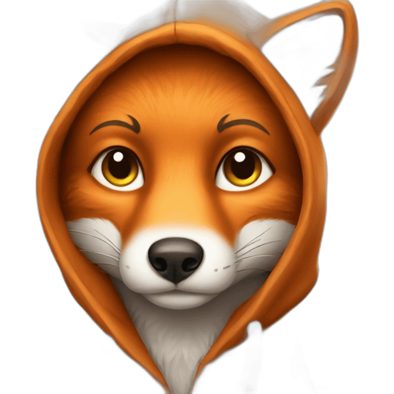 fox wearing hoodie emoji