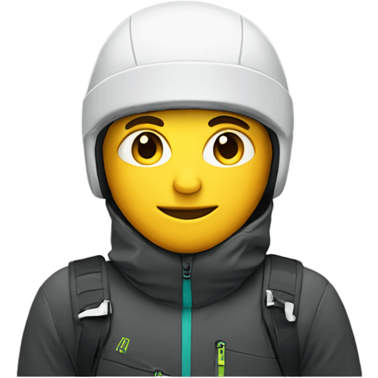 white guy with stubs in skiing gear emoji