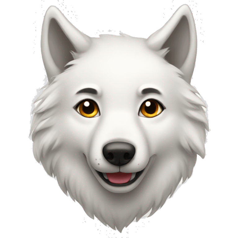 cute white wolf emoji