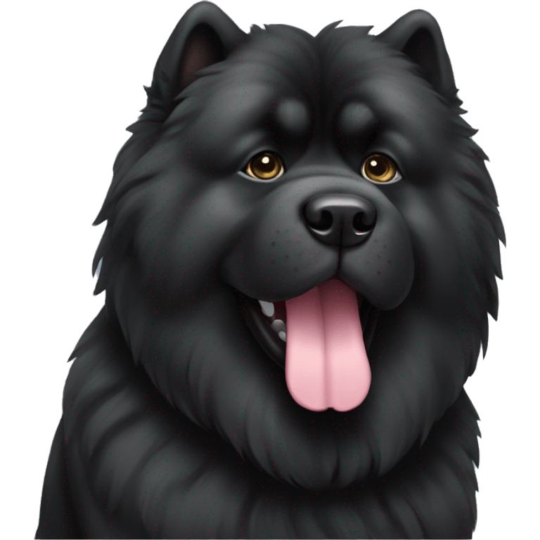 Black chow chow dog emoji