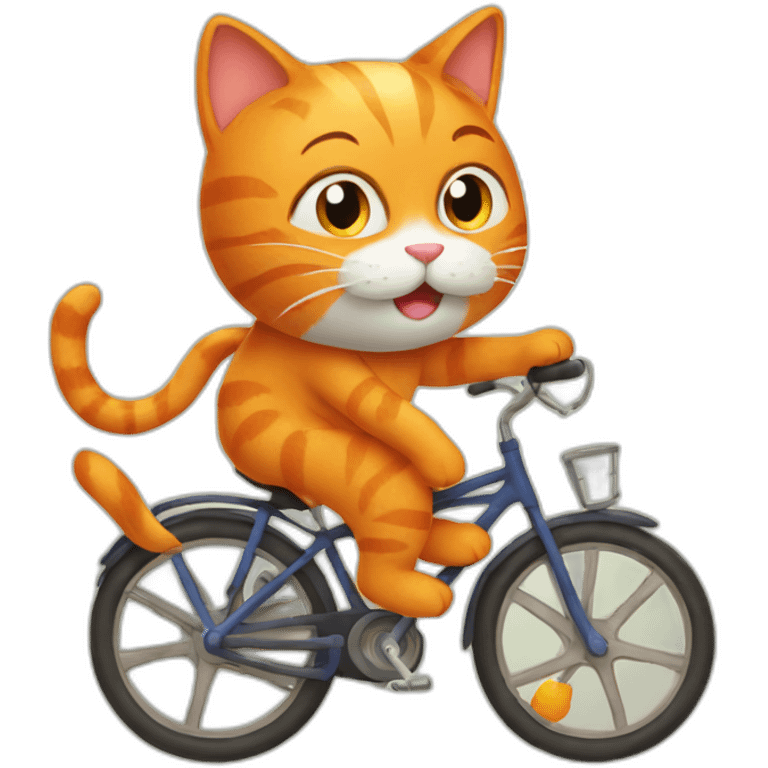 orange cat riding a bike emoji