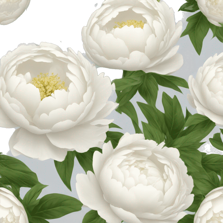 White peonies bouquet  emoji