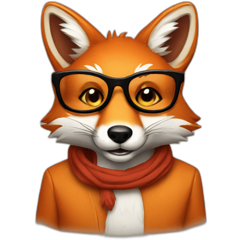 fox with glasses cheers emoji