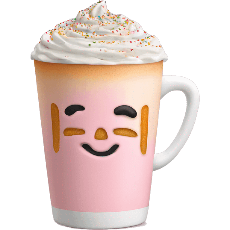 Light pink pumpkin latte with Multicolored Sprinkling emoji