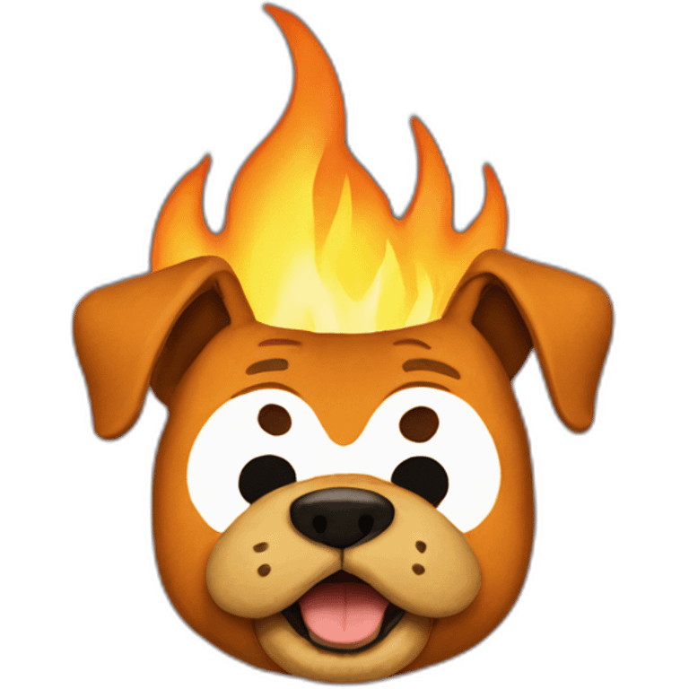 this is fine dog fire emoji