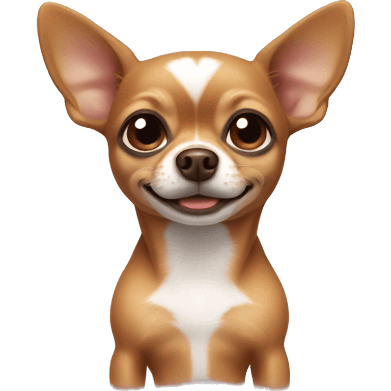 brown chihuahua with small white patch on chest emoji