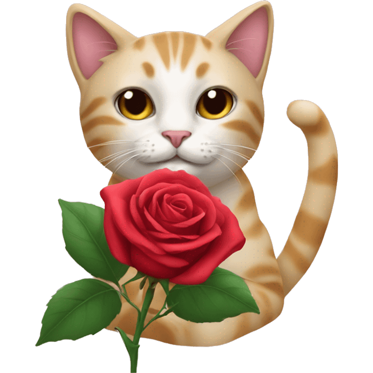 Cat with rose  emoji