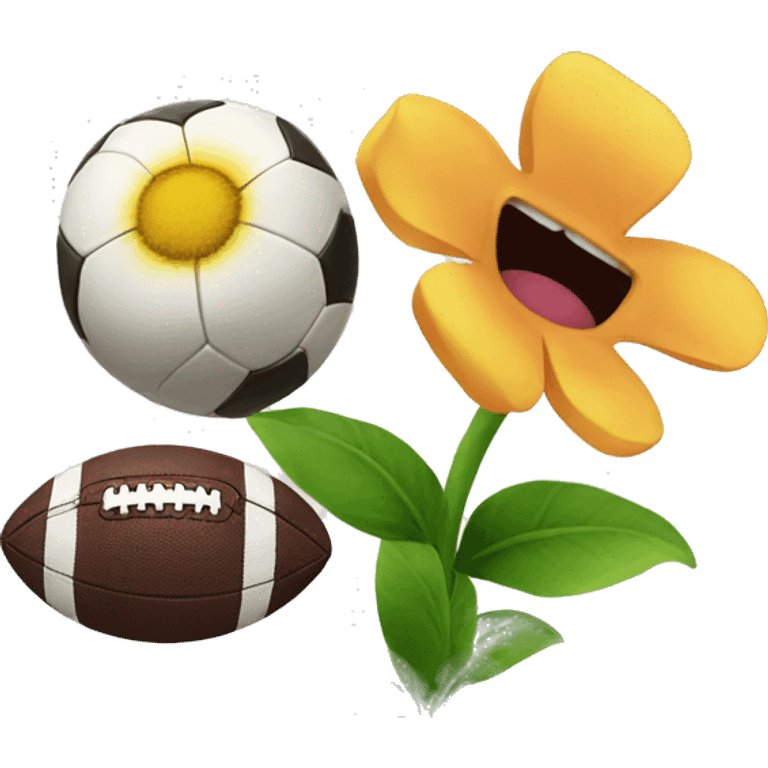 Flower and football emoji