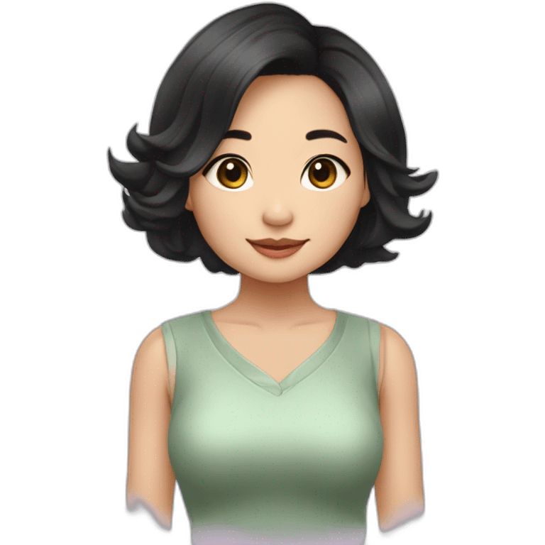 Evelyn Cathy Widjaja - asian black hair girl emoji