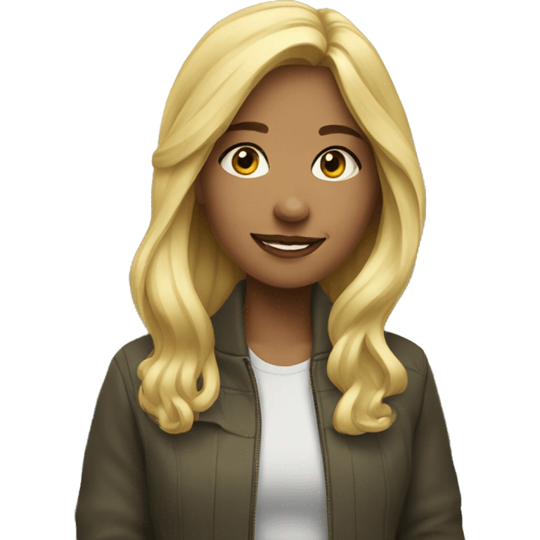 blonde girl outdoors portrait emoji